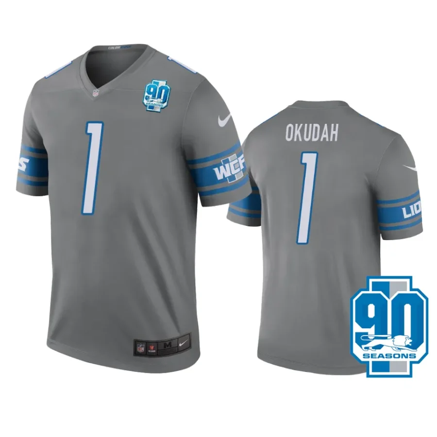 jeff okudah lions steel 90th season legend jersey