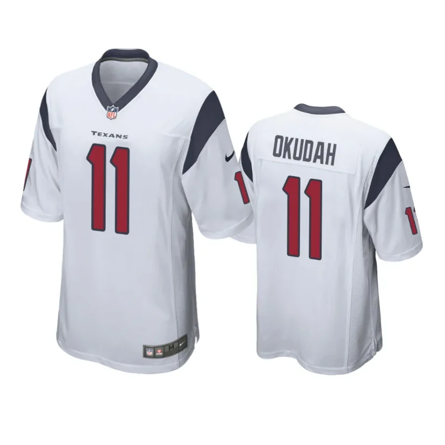 jeff okudah texans white game jersey