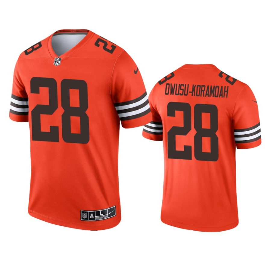 jeremiah owusu koramoah browns inverted legend orange jersey