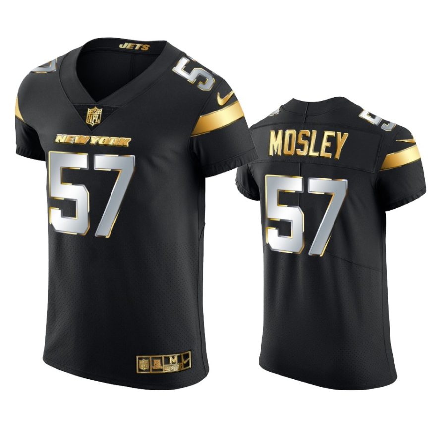 jets c.j. mosley black 2020 21 golden edition elite jersey