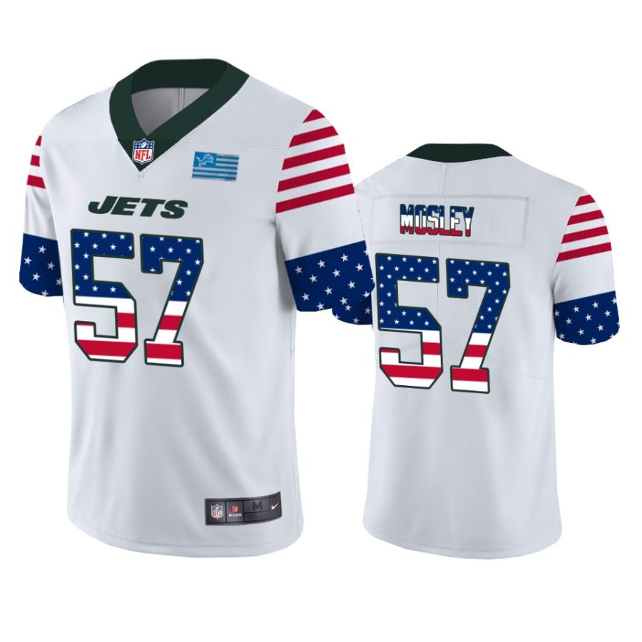 jets c.j. mosley white independence day vapor jersey