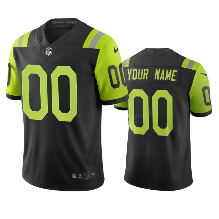 jets custom black green city edition jersey