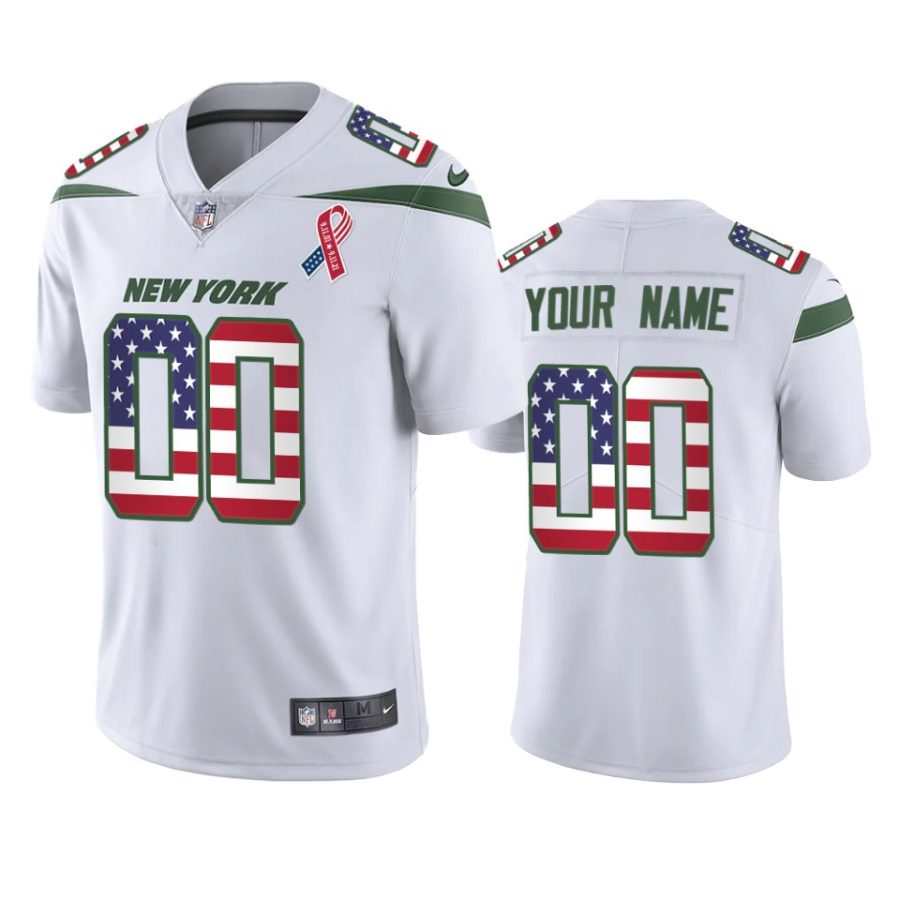 jets custom white 9 11 commemorative jersey