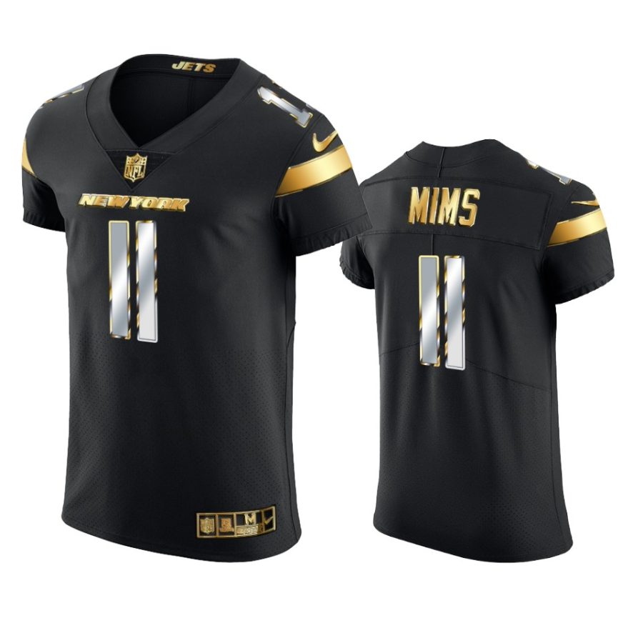 jets denzel mims black 2020 21 golden edition elite jersey