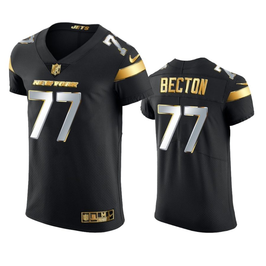 jets mekhi becton black 2020 21 golden edition elite jersey