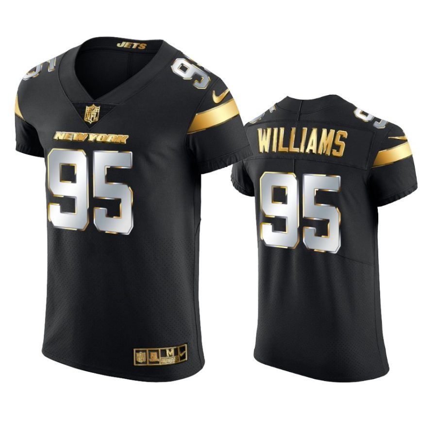 jets quinnen williams black 2020 21 golden edition elite jersey