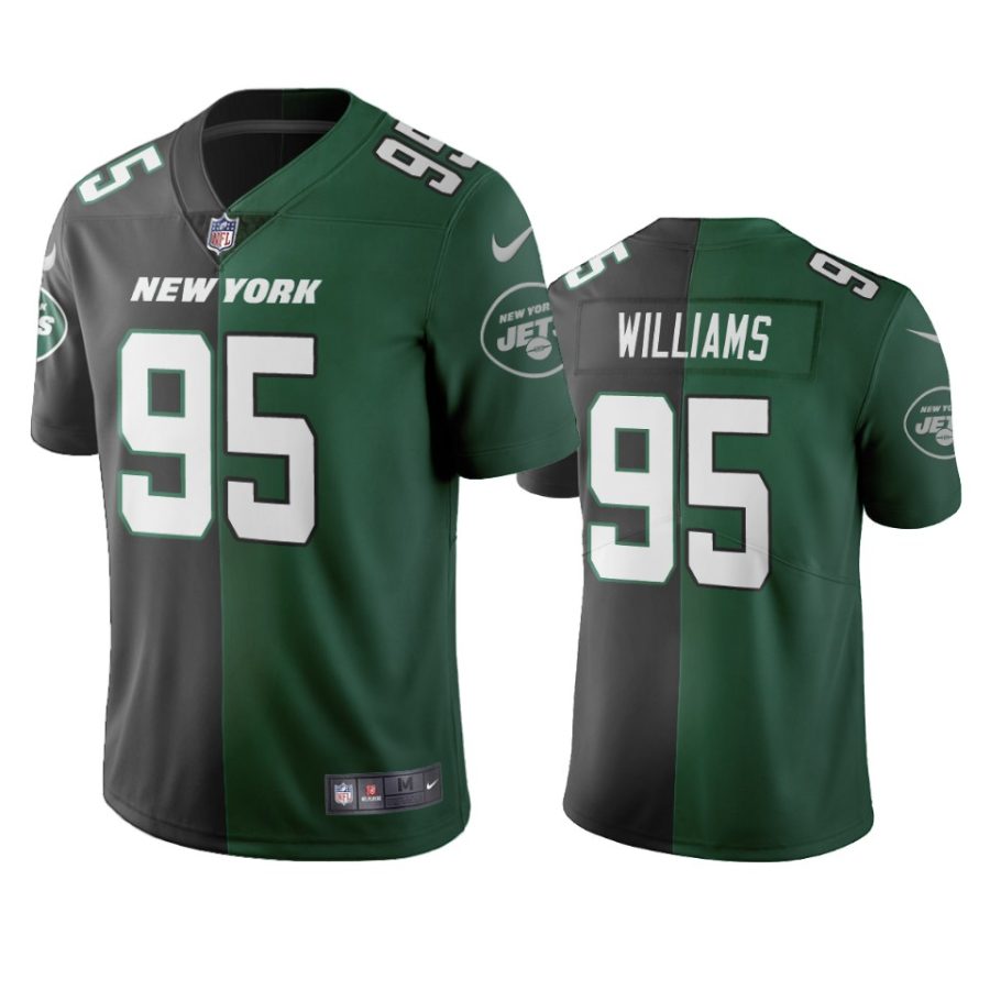 jets quinnen williams black green vapor limited two tone jersey