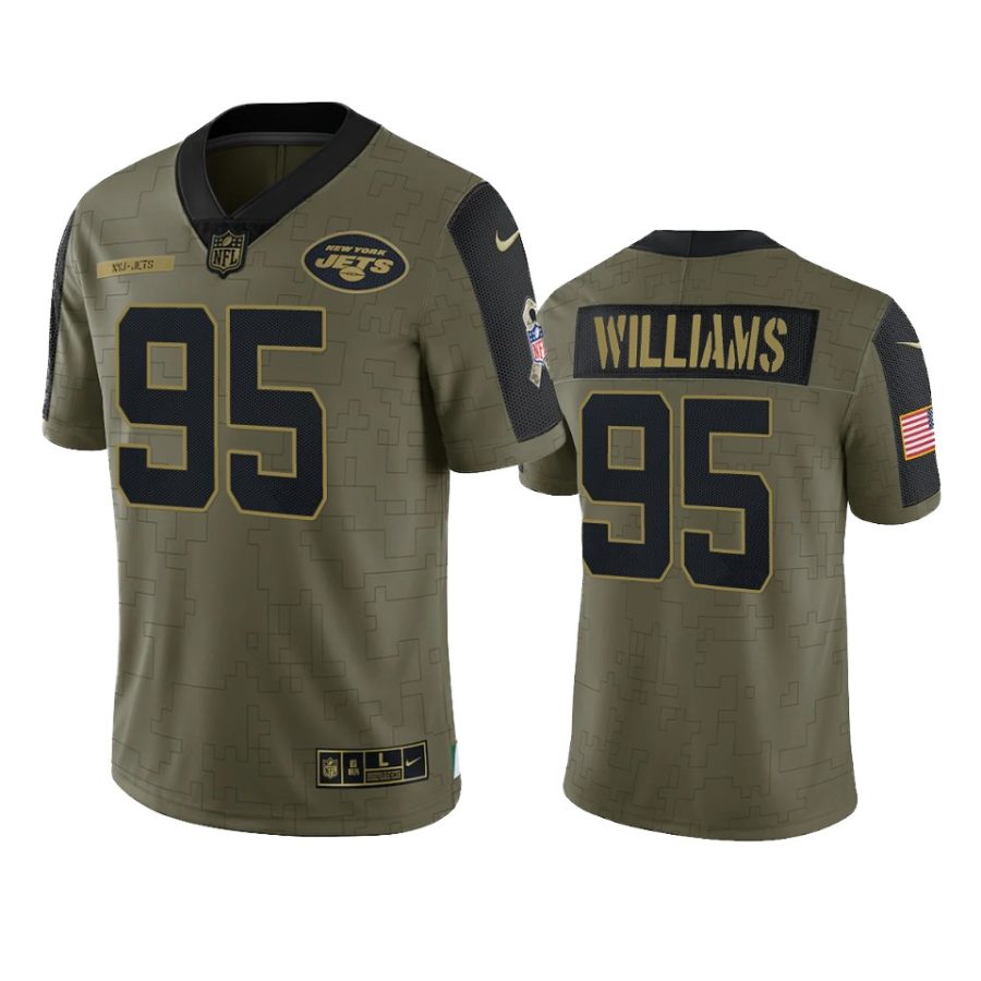 jets quinnen williams olive limited 2021 salute to service jersey