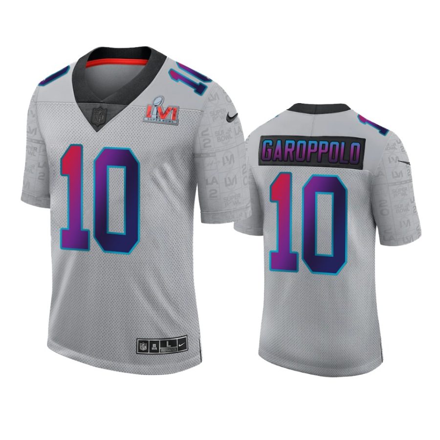 jimmy garoppolo 49ers gray super bowl lvi limited jersey