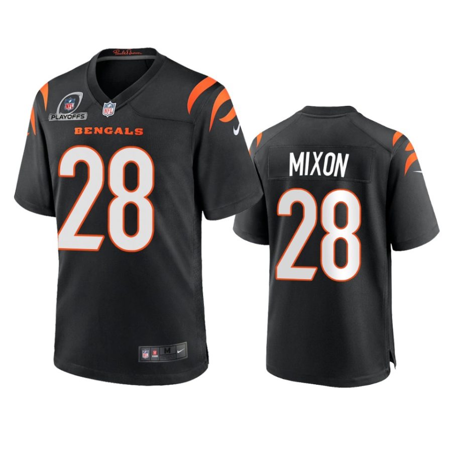 joe mixon bengals black 2021 nfl playoffs patch jersey