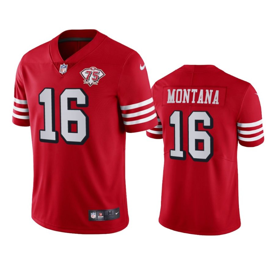 joe montana 49ers scarlet vapor jersey