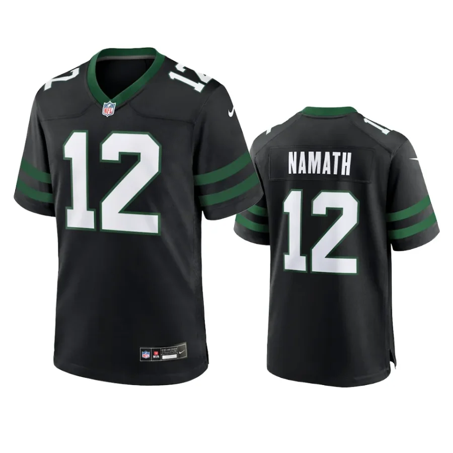 joe namath jets 2024 alternate legacy black jersey