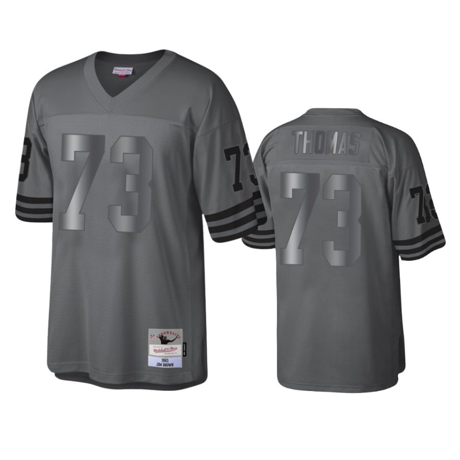 joe thomas browns charcoal throwback metal legacy jersey