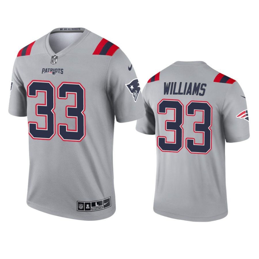 joejuan williams patriots inverted legend gray jersey