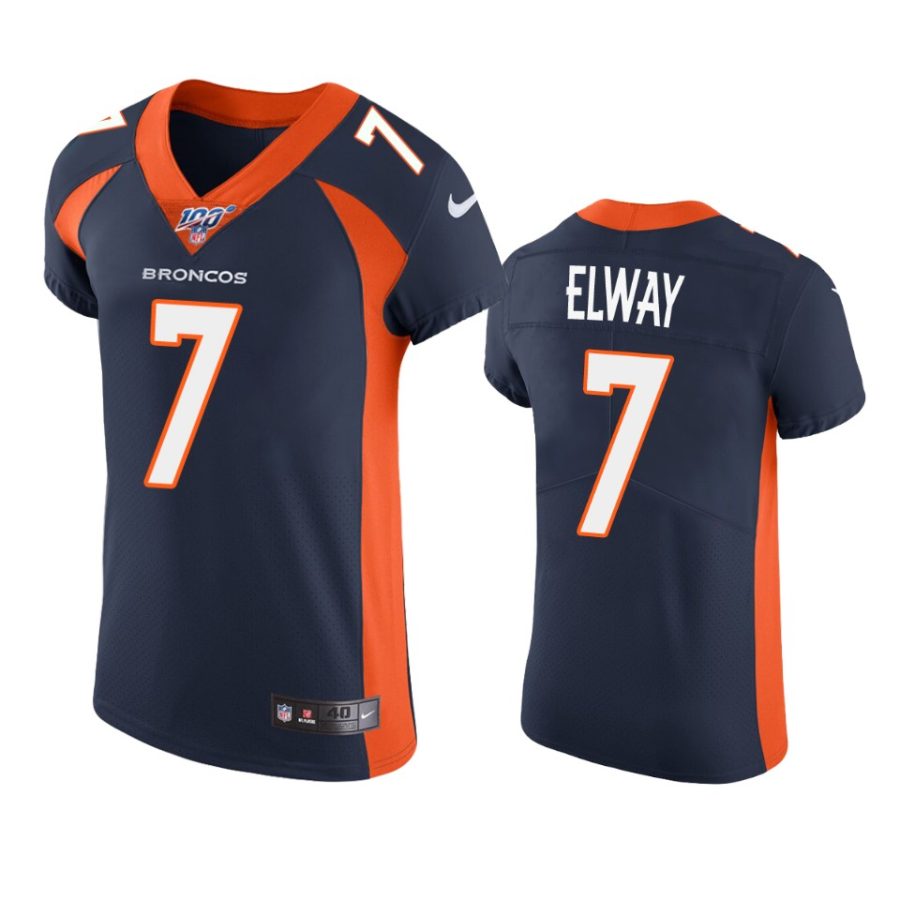 john elway broncos navy nfl 100 vapor elite jersey