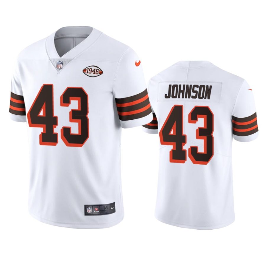 john johnson browns white 1946 collection alternate vapor limited jersey