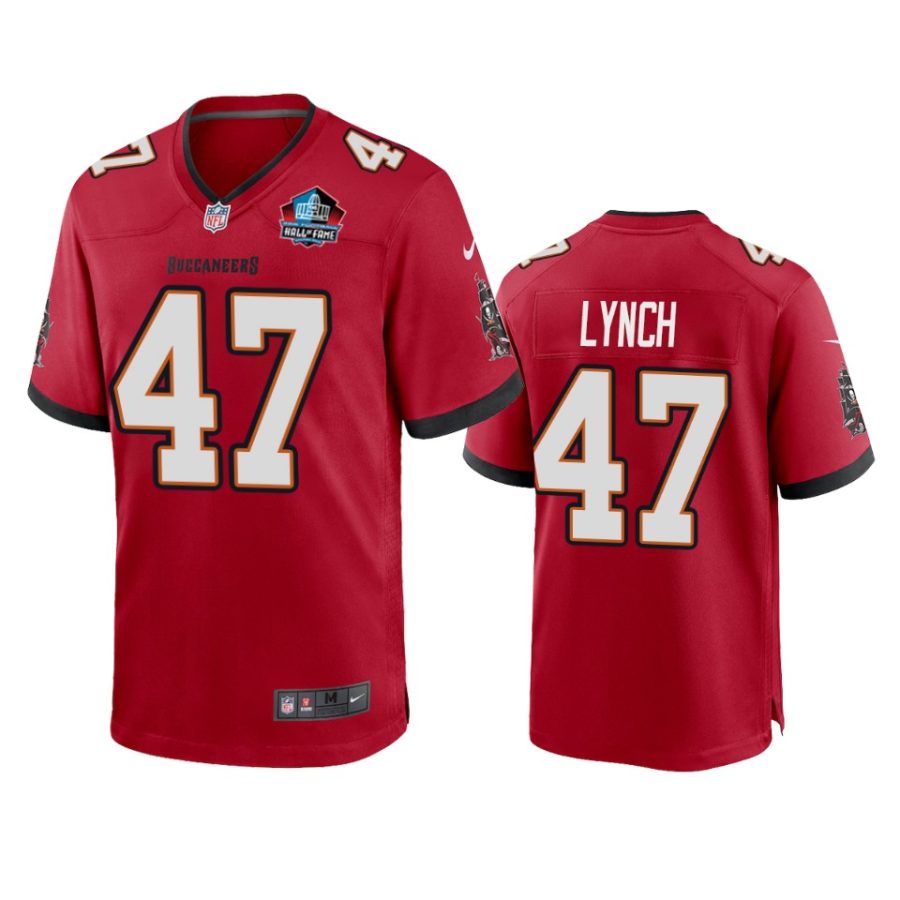 john lynch buccaneers red nfl hall of fame class of 2021 jersey