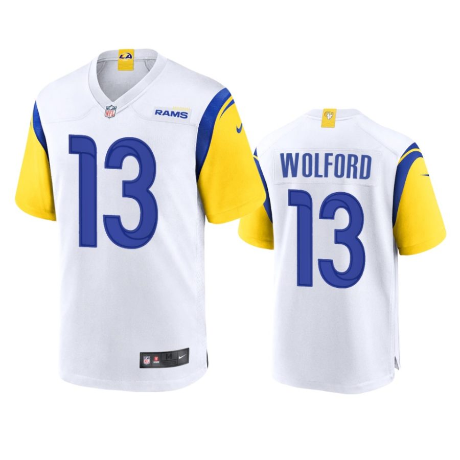 john wolford rams white alternate game jersey