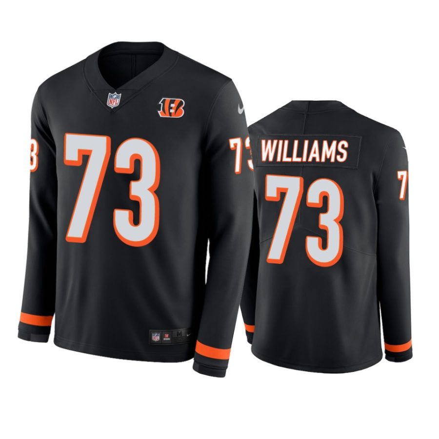 jonah williams bengals black therma long sleeve jersey