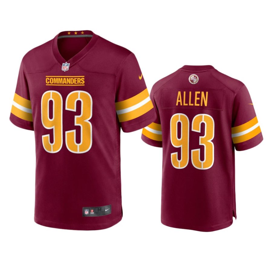 jonathan allen commanders burgundy game jersey