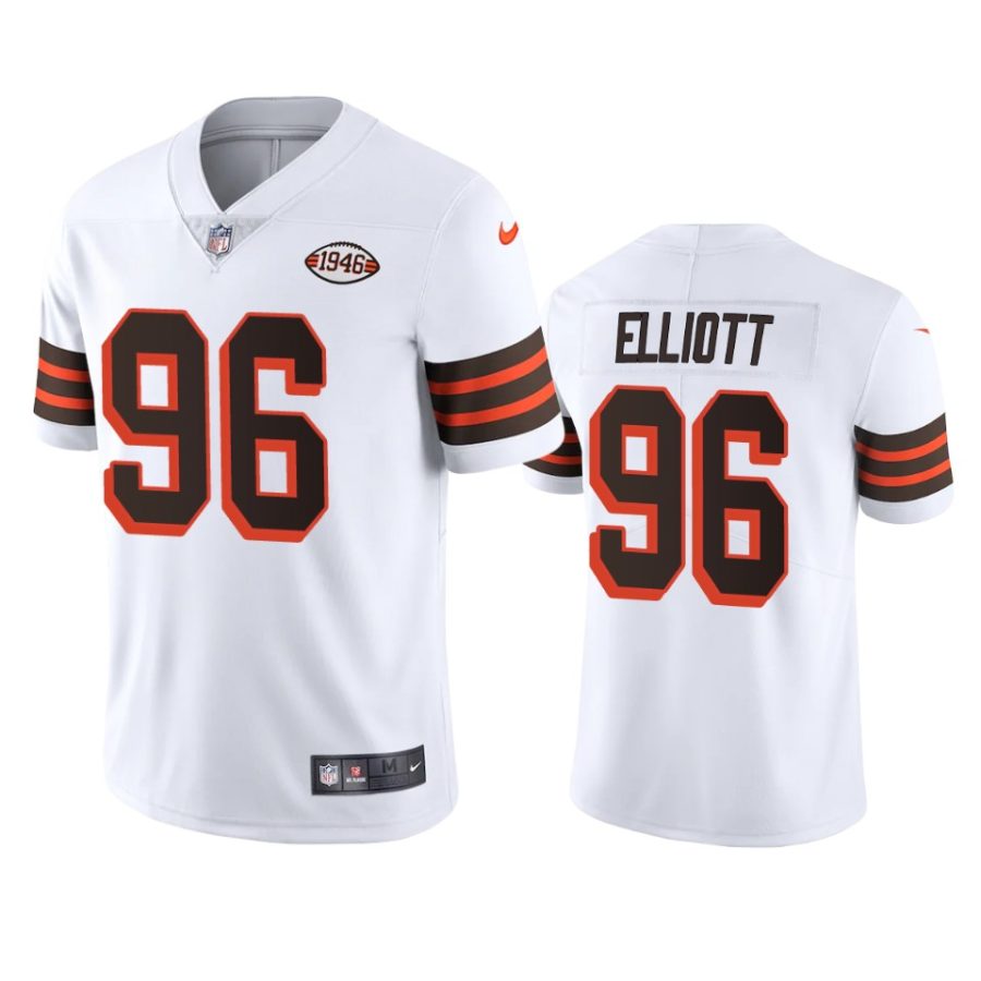 jordan elliott browns white 1946 collection alternate vapor limited jersey