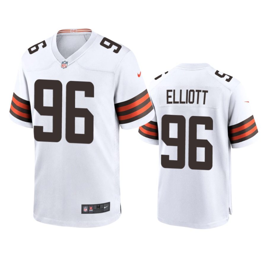 jordan elliott browns white game jersey