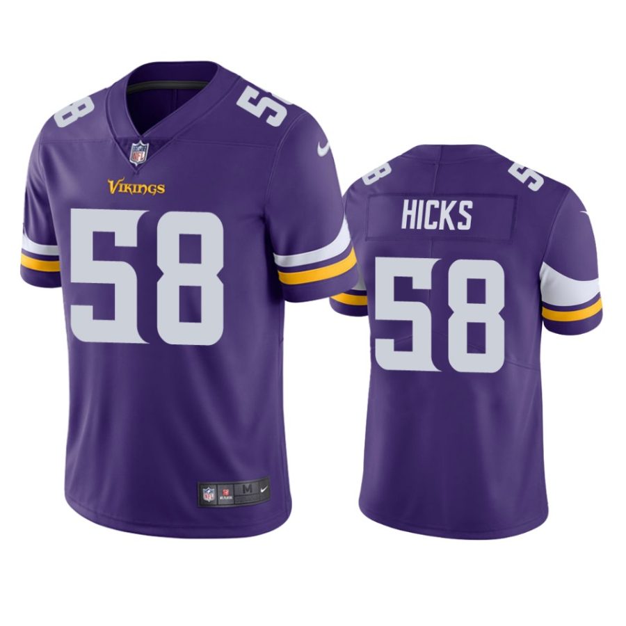 jordan hicks vikings vapor limited purple jersey