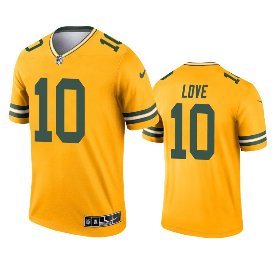 jordan love packers 2021 inverted legend gold jersey