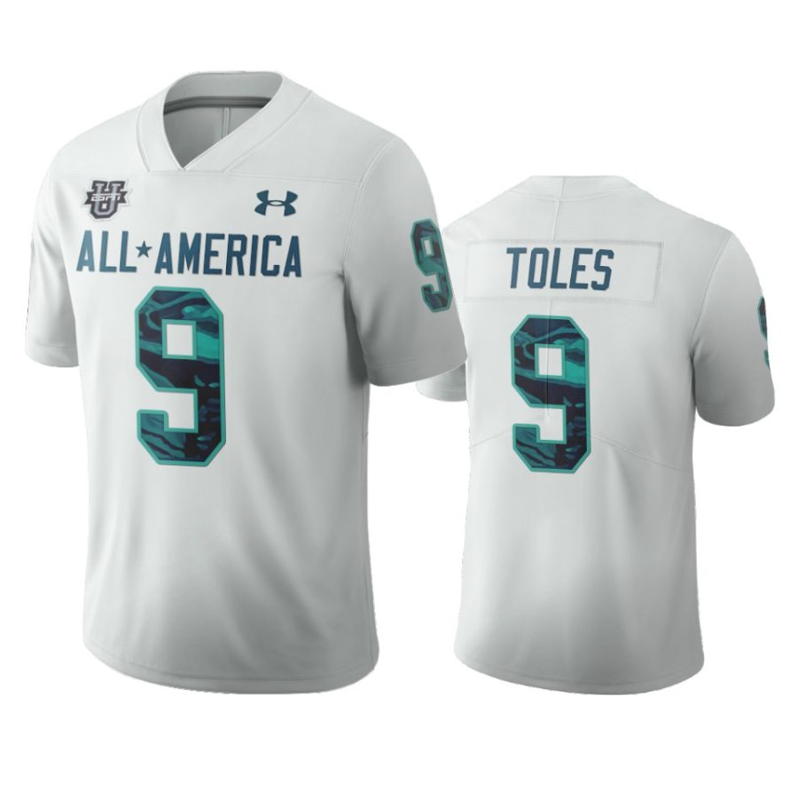 jordan toles white 2020 all america football game jersey