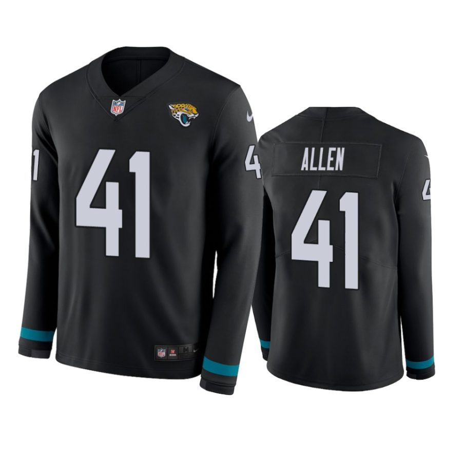 josh allen jaguars black therma long sleeve jersey