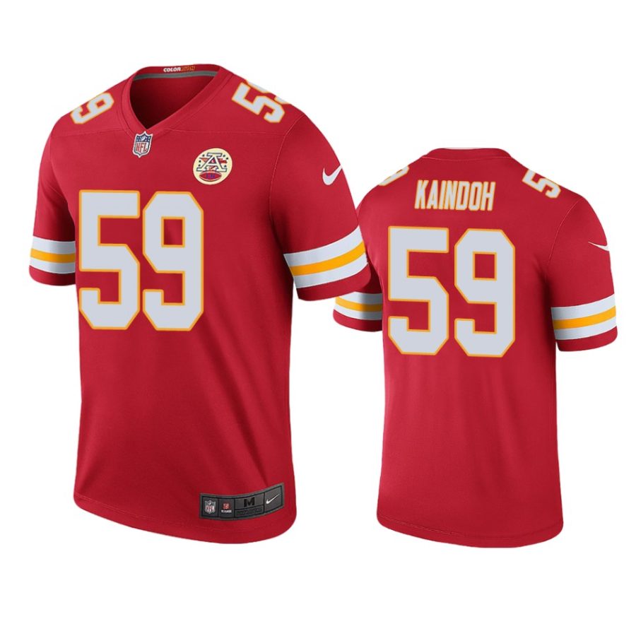 joshua kaindoh color rush legend chiefs red jersey