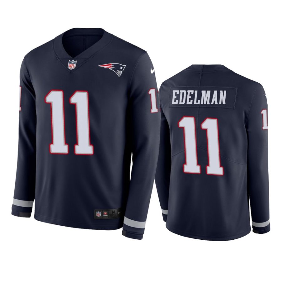 julian edelman patriots navy therma long sleeve jersey