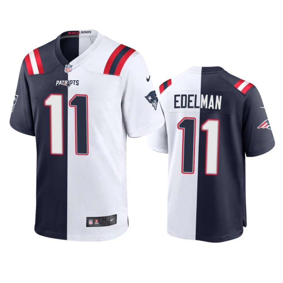 julian edelman patriots navy white split game jersey