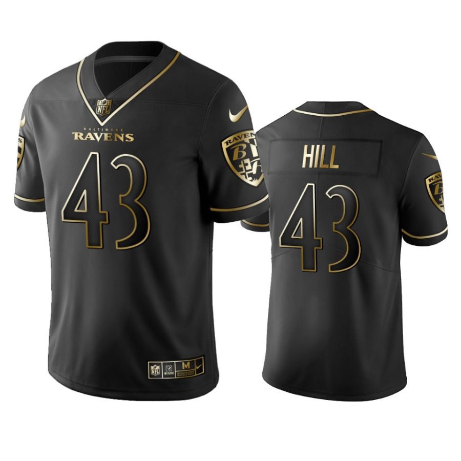 justice hill ravens black golden edition jersey