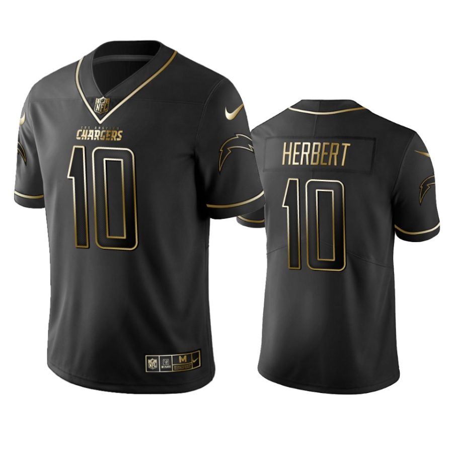 justin herbert chargers black golden edition jersey