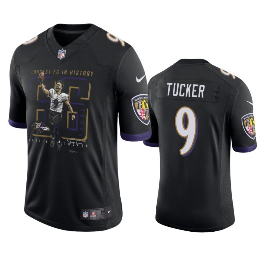 justin tucker ravens black longest field goal limited jersey