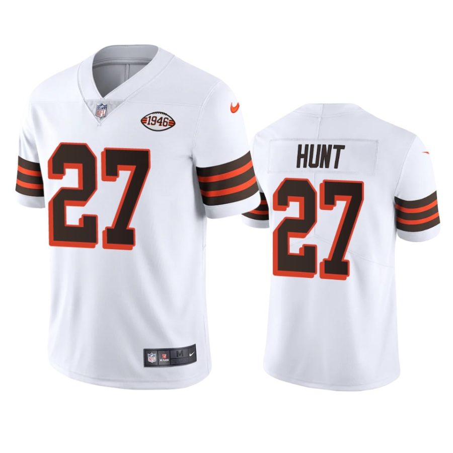 kareem hunt browns white 1946 collection alternate vapor limited jersey