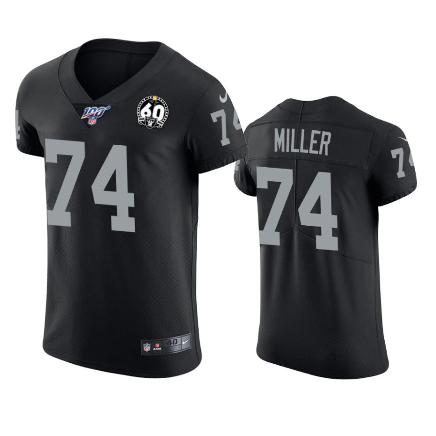 kolton miller raiders black 60th season vapor elite jersey