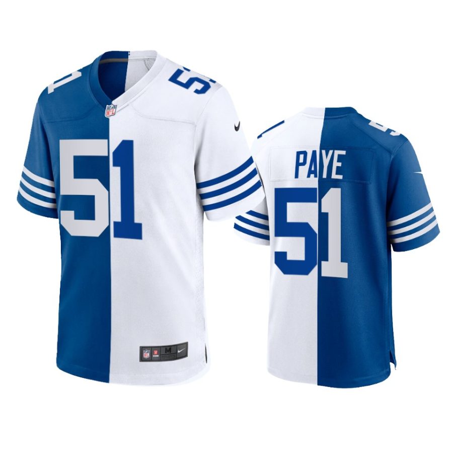 kwity paye colts royal white throwback split jersey