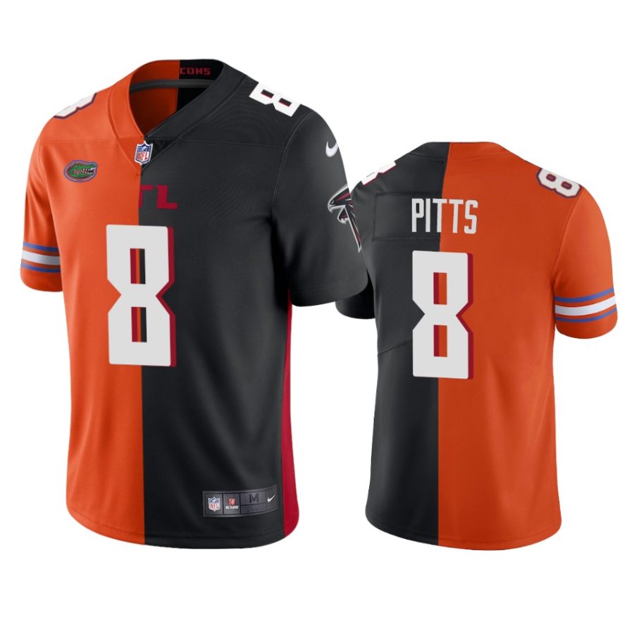 kyle pitts falcons orange black 2021 nfl draft split jersey