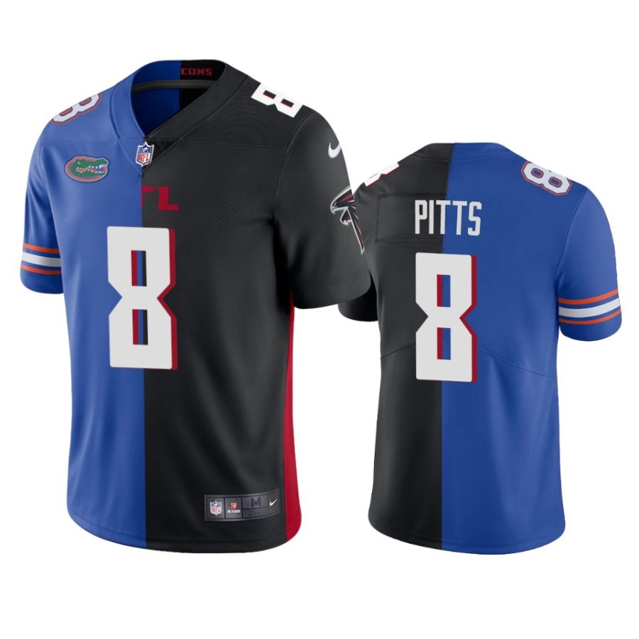 kyle pitts falcons royal black 2021 nfl draft split jersey