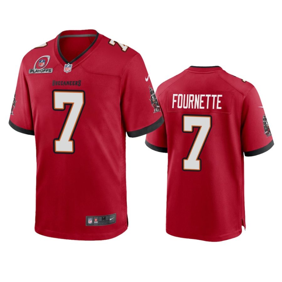 leonard fournette buccaneers red 2021 nfl playoffs patch jersey