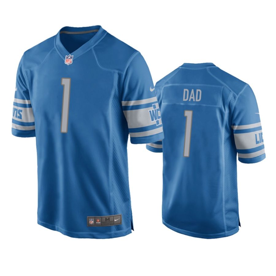 lions blue 2019 fathers day number 1 dad jersey