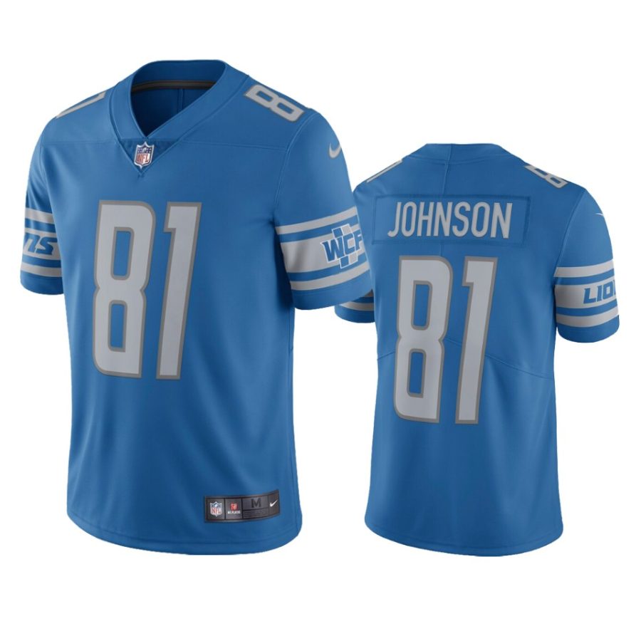lions calvin johnson blue vapor limited throwback retired player jersey