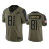 lions calvin johnson olive limited 2021 salute to service jersey