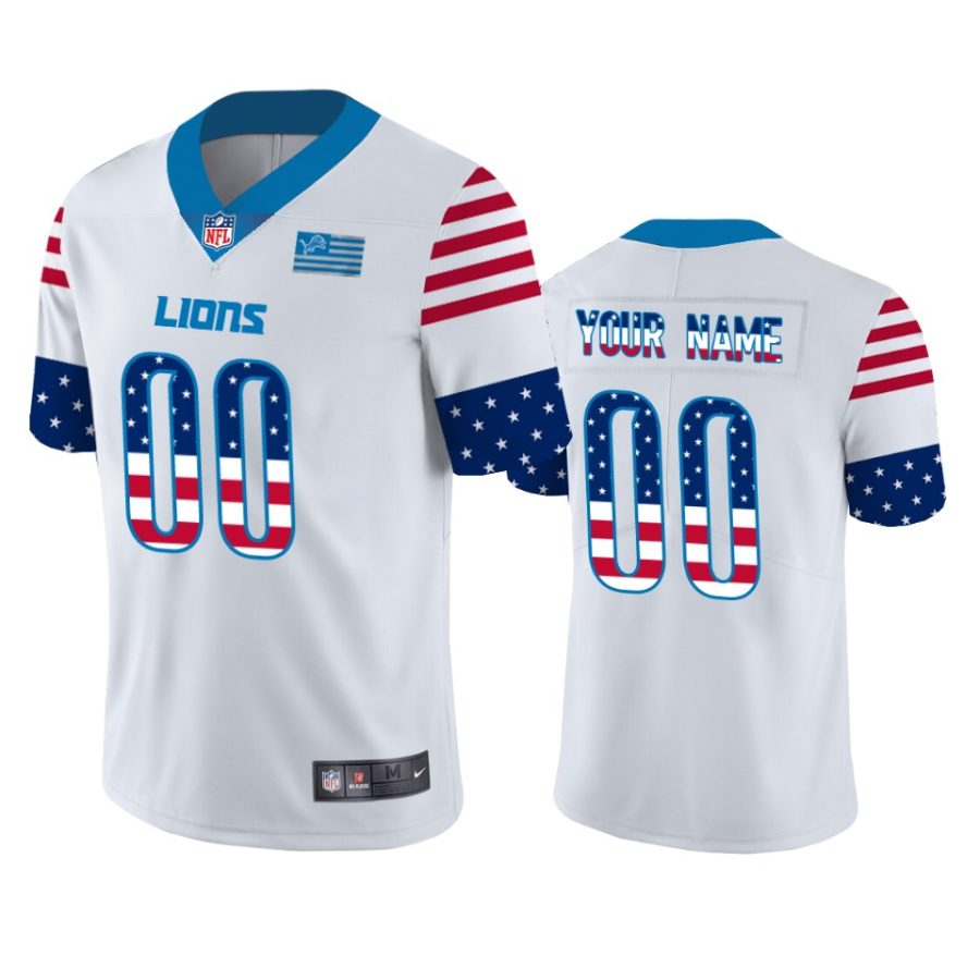 lions custom white independence day vapor jersey