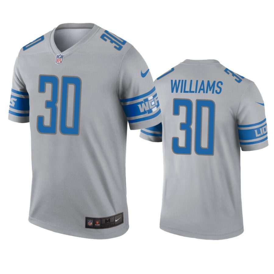 lions jamaal williams gray inverted legend jersey