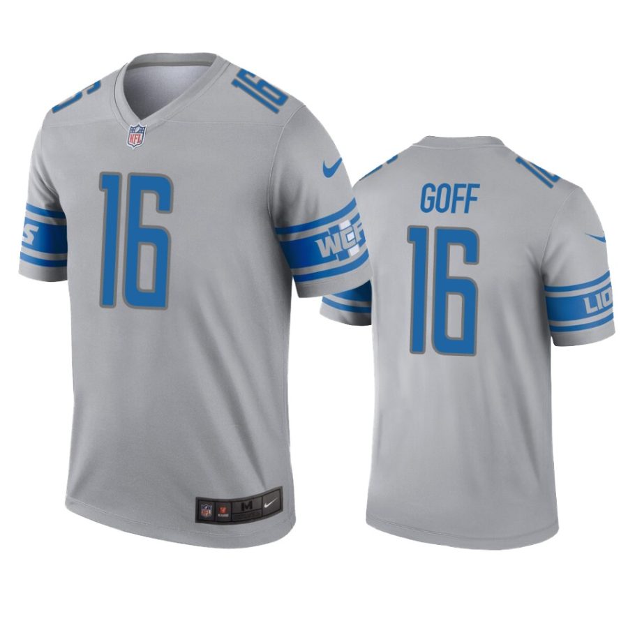 lions jared goff gray inverted legend jersey