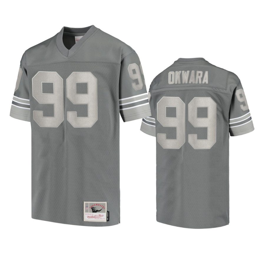 lions julian okwara charcoal metal replica jersey