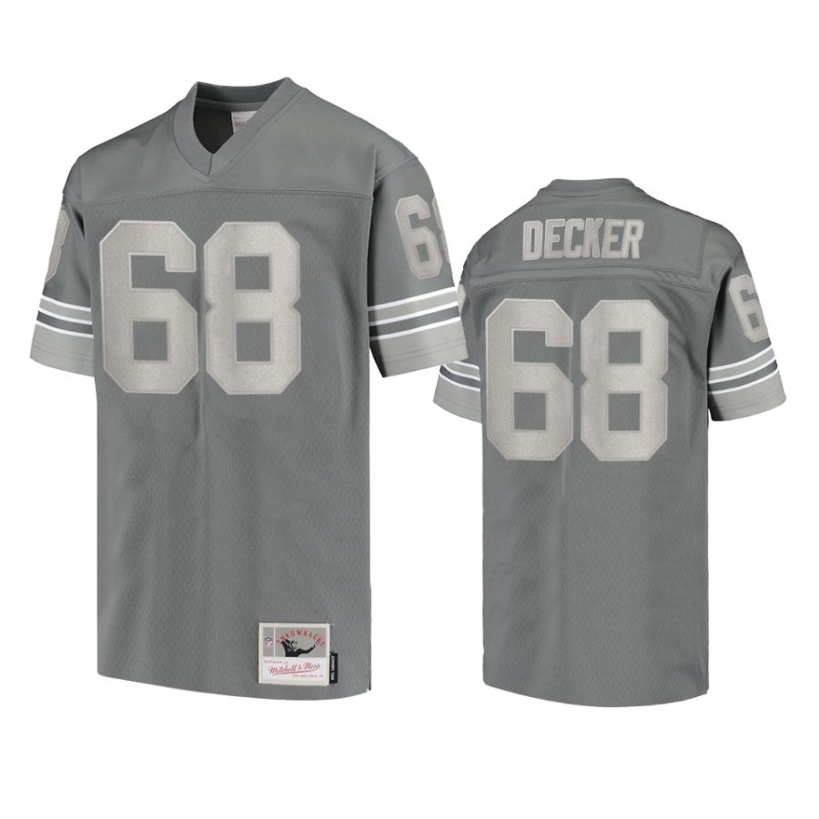 lions taylor decker charcoal metal replica jersey